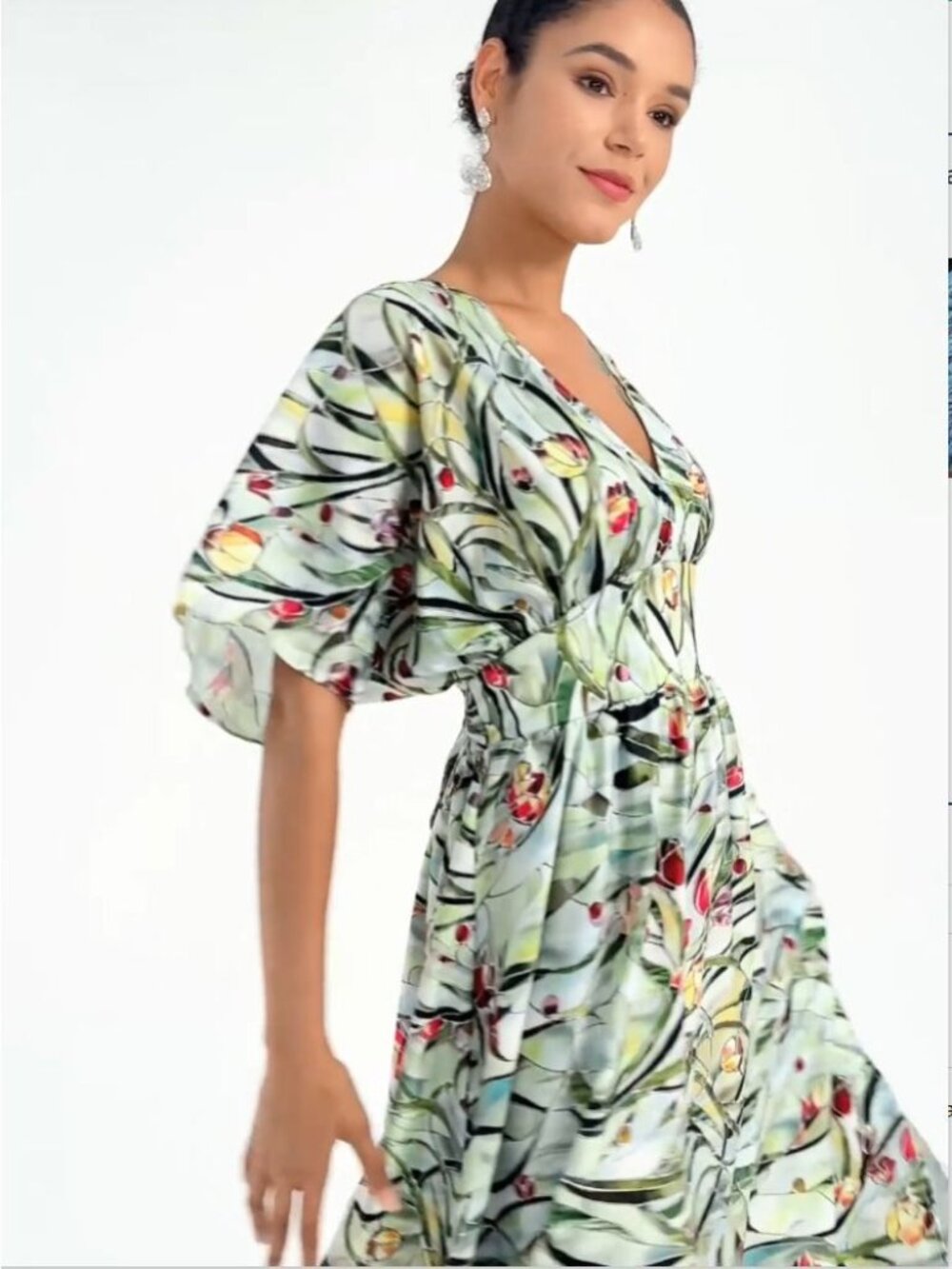 ADOR Light Blue Floral Maxi Dress M NEW - Picture 15 of 16